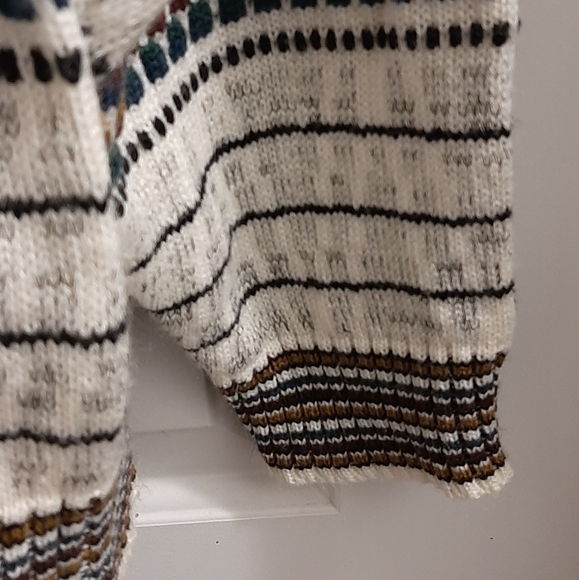 Vtg Men's Fine Line Knit Sweater Large Grampa Pull On Sweater See Measurement - Picture 3 of 5